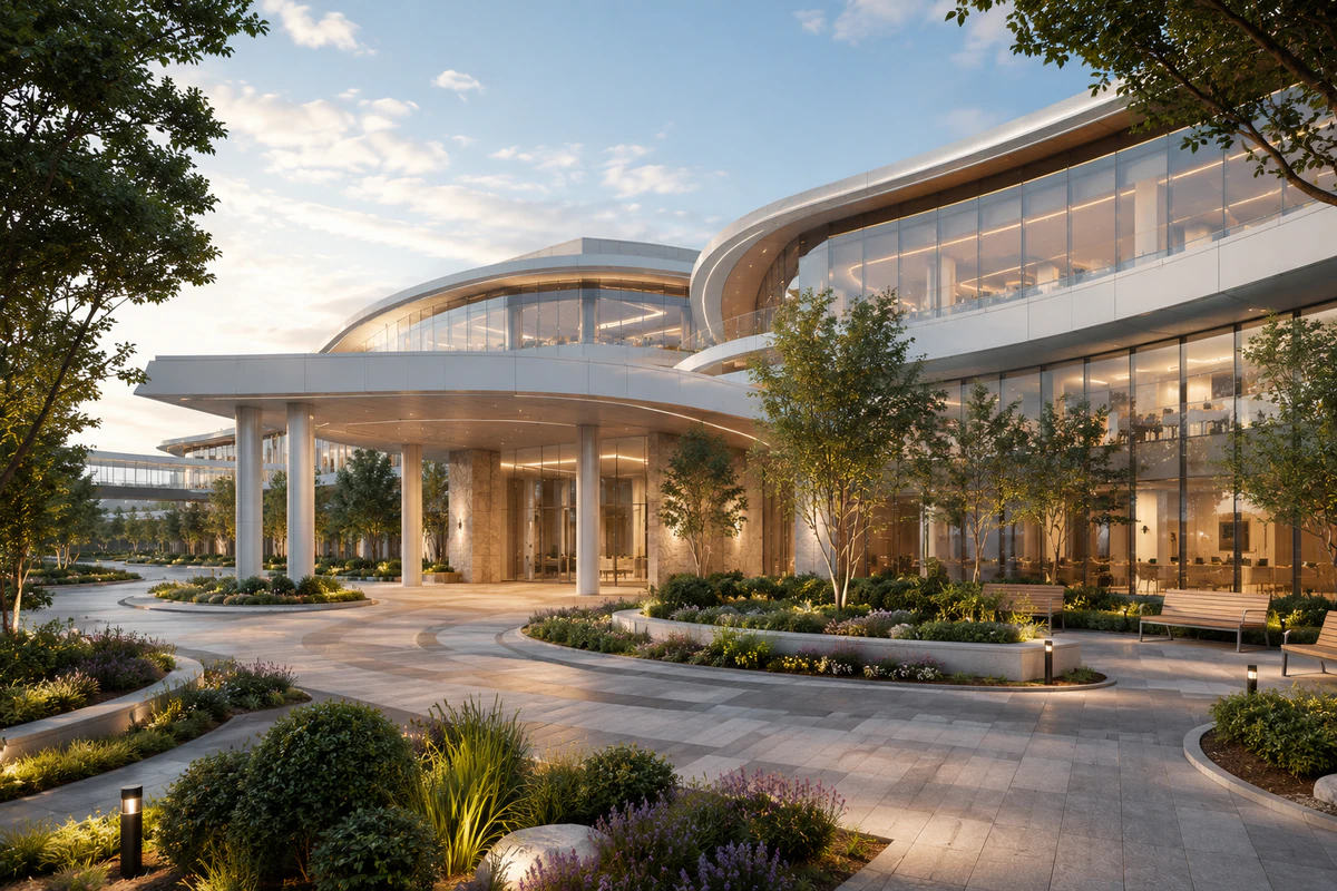 Luxury modern healthcare architecture concept